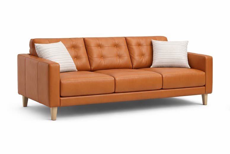 The Sienna Tufted Leather Sofa thumbnail 2
