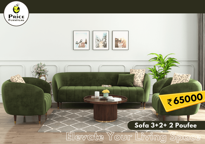 Sofa Set (3+2+2 Pouffe)